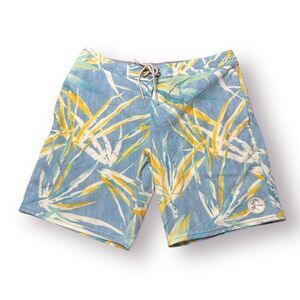 O'Neill Blue‎ Yellow Floral Shorts Size 32" Casual Wear Retro Beach Shorts